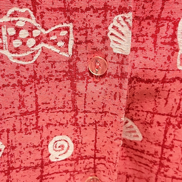 Dee California Blouse/Top Fish Seashells Starfish Button Front Collar Women's L - Picture 4 of 11